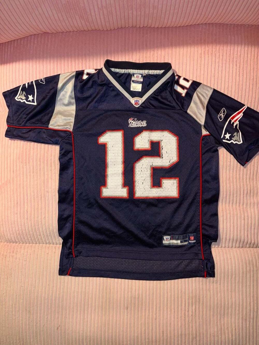Vintage Reebok NFL New England Patriots Tom Brady 12 Youth Large